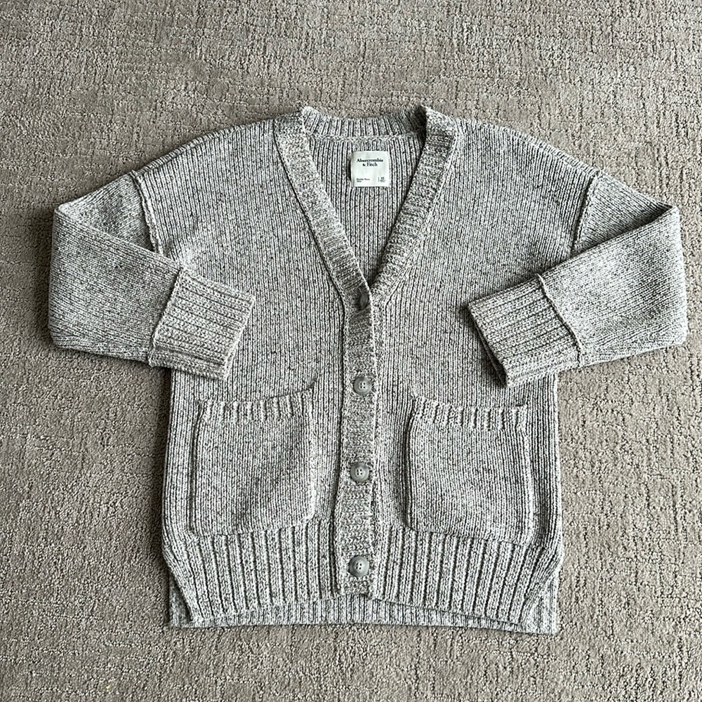 Abercrombie & Fitch Gray Cardigan Sweater